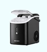 EUHOMY Nugget Ice Maker Countertop with Handle, Ready in 6 Mins, 34lbs Per Day, Removable Top Cov...