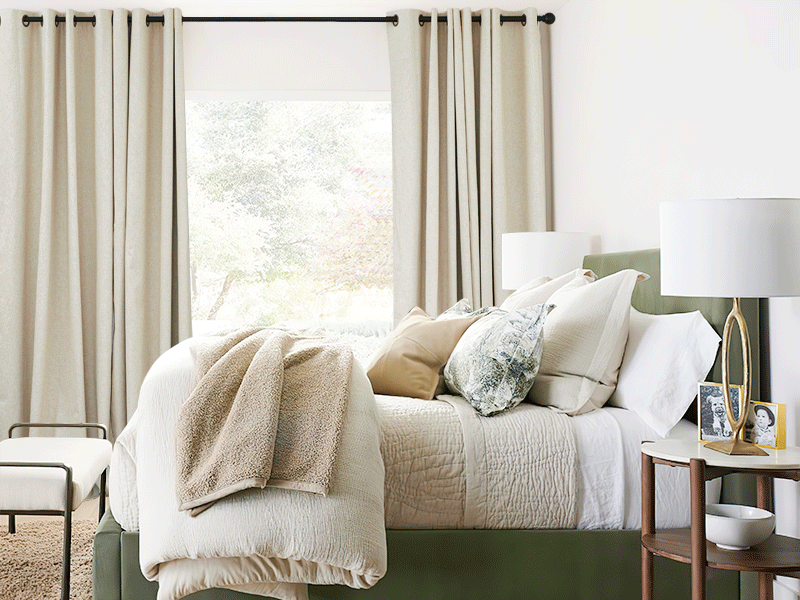 LINEN BLACKOUT CURTAINS FOR BEDROOM LIVING ROOM
