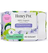 Honey Pot - Calming Long Panty Liners for Women - 100% Organic Cotton Top Sheet - Feminine Care -...