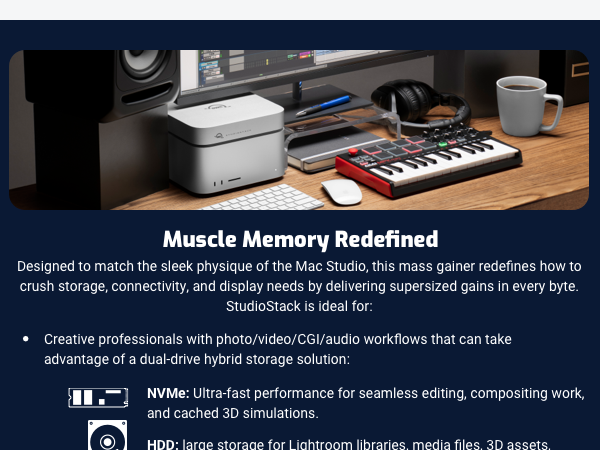 Mac External Storage mini Studio stackable SSD Hard Drive TB5 Thunderbolt 3 4 5 USB-C 