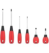 KURUI Magnetic Screwdriver Set, 6-Piece Screw Drivers Tool Set 3 Phillips and 3 Flat Head, Standa...