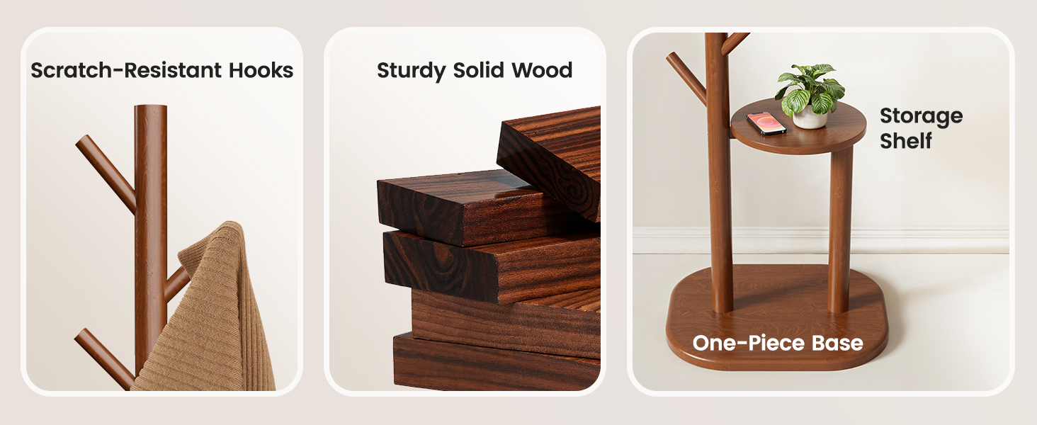 coat rack tree freestanding hat rack hall tree with shelf entryway hallway bedroom PIFCR11BR