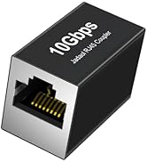 Jadaol 1 Pack Ethernet Coupler 10Gbps, Premium Gold Plated Ethernet Extender with PoE Support, 32...
