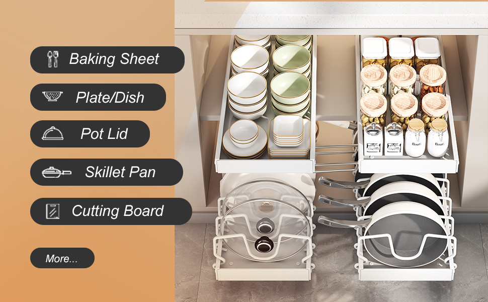 Pull-Out Cabinet Organizer for Pot Lids
