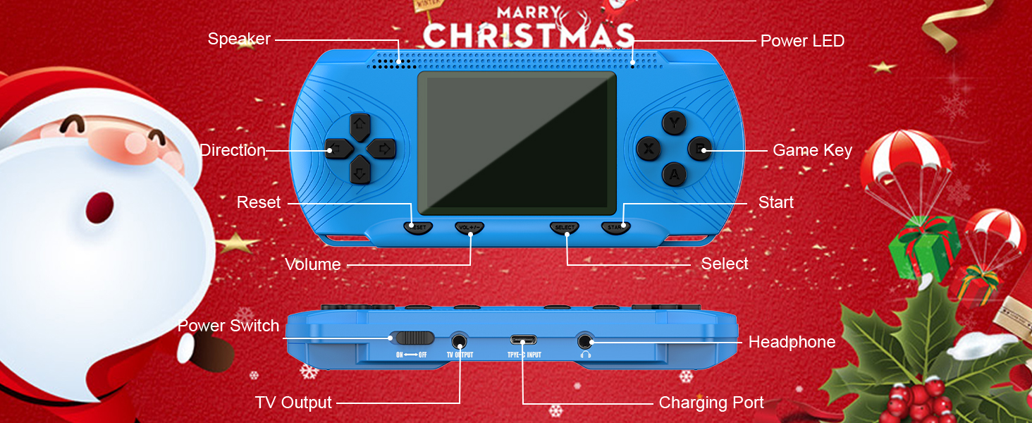 Handheld Game Console for Kids Adults- 258 Retro Video Games