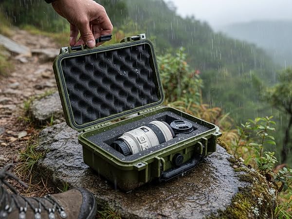 Green small hard case with foam