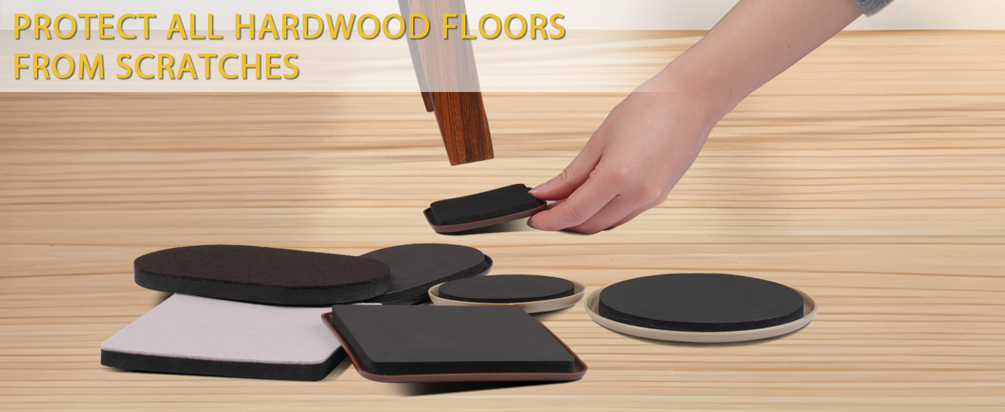 Our furniture sliders protect all hardwood floors from scratches.
