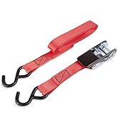 DSV Standard Ratchet Tie Down Strap - (1PK) 1" x 10' 900 LB Break Strength - Cargo Tow Straps wit...