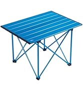 iClimb Ultralight Compact Camping Folding Table with Carry Bag (Reinforced Blue - L)