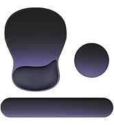 Ospelelf Keyboard Wrist Rest Set with Ergonomic Mouse Pad - 3-in-1 Memory Foam Support for Pain R...