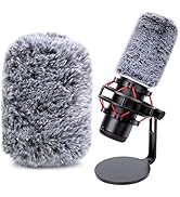 YOUSHARES QuadCast Microphone Windscreen, Furry Wind Cover Microphone Wind Shield Compatible with...
