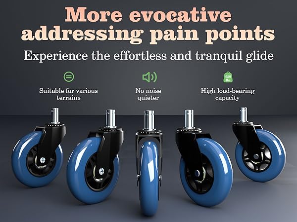 office chair wheels blue