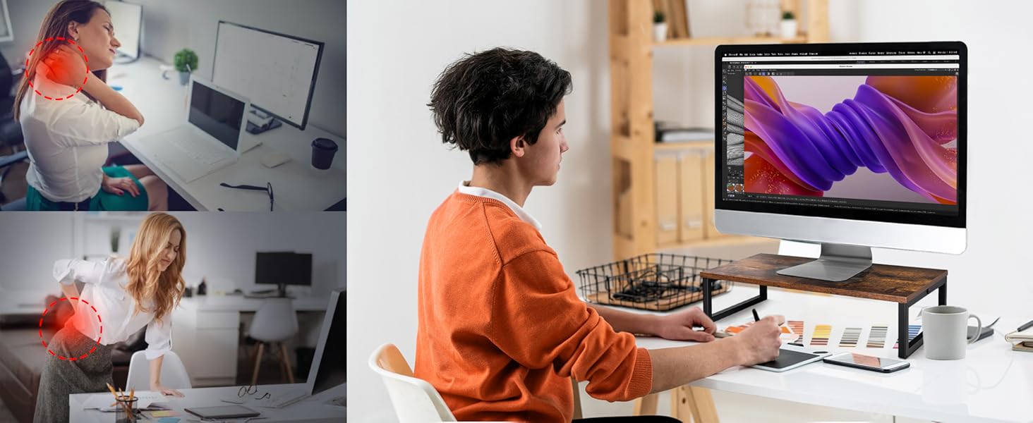 rustice brown monitor stand