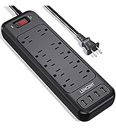 LENCENT 2 Prong Power Strip, Polarized 3 Prong to 2 Prong Outlet Adapter, 1700J Surge Protector, ...