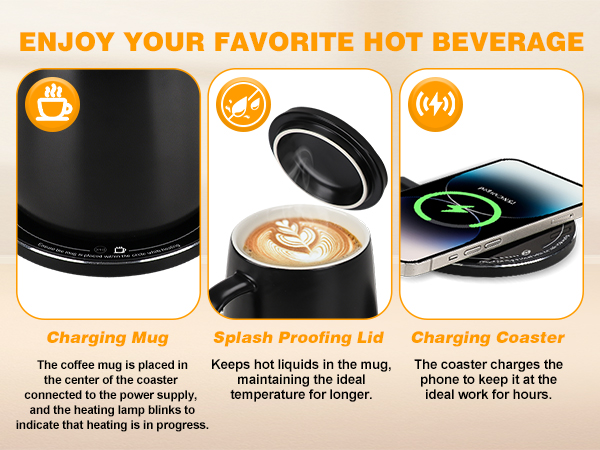 self heating and stirring coffee mug