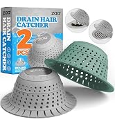 zaa Bathtub Drain Hair Catcher, Premium Silicone Collapsible 2 Pack Drain Protector for Pop-Up &amp; ...