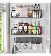 HCBaoXGui Spice Rack Magnetic for Fridge,Magnetic Fridge Shelf,Spice Shelf,Condiment Organizer,Re...