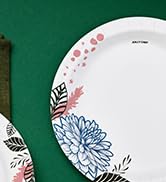 JOLLY CHEF 140 Count Paper Plates 10 inch Soak Proof, Cut Proof, Heavy Duty Flower Printed Dispos...