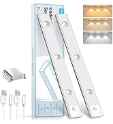 LED Under Cabinet Light, Under Counter Dimmable Lighting with Motion Sensor, USB Rechargeable Mot...