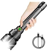 XURLEQ Flashlight 710000 High Lumen LED Rechargeable Tactical Flashlight with 5 Modes, Waterproof...
