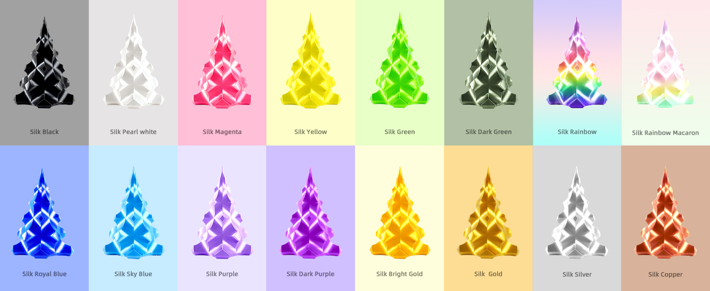 Silk PLA Filament 1.75mm, Shiny Glossy 3D Printing Filament