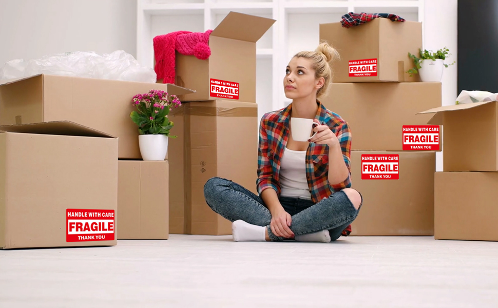 Fragile Handle with Care Warning Stickers