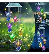 Toodour Solar Wind Chimes, Color Changing Angel Wind Chimes, LED Decorative Mobile, Gifts for Mom...