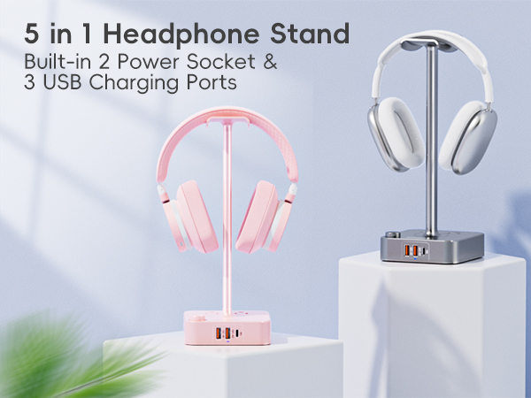 Headphone Stand with USB Charger