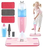 Dreamon Kids Spray Mop - Real Working Toddler Cleaning Set with Water Sprayer &amp; 3 Washable Mop Pa...