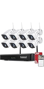 Firstrend Wireless Security Camera System with 3TB Local Storage, AI Human Detection, Two-Way Audio,...