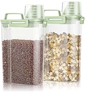 TBMax Small Dog Cat Food Storage Containers 2 Pack, Travel-Friendly Pet Food Container with Spout...