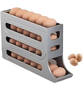 Egg Holder for Fridge 4 Tiers Fridge Egg Organizer (Grey)