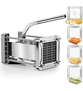 French Fry Cutter, Sopito Professional Stainless Steel Potato Cutter with 1/2", 1/4", 3/8" &amp; Wedg...