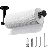 Matte Black Paper Towel Holder,Under Kitchen Cabinet Towel Paper Rack,Wall Mounted Round SUS304 S...