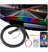 Acrylic Interior Car LED Strip Light with Motion-Activated Switch, 59.1" Neon Ambient Light, RGB ...