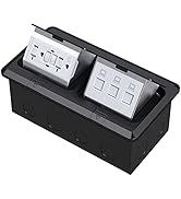 KYHSHJ Dual Pop-Up Floor Electrical Outlet Box Kit,20 Amp Stainless Steel GFCI TR Receptacle Outl...