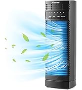 COSTWAY Tower Fan, 14 Inches Portable Oscillating Desk Fan with 3 Speeds, Quiet Operation, 4H Tim...