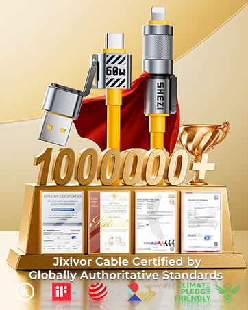 Jixivor usb c to usb c cable for iphone 17 pro max 240W 4 in 1 charging usb c to Lightning cable