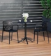 WestinTrends Playa 3-Piece Outdoor Resin Patio Bistro Table Set with Stackable Patio Dining Side ...
