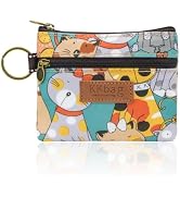 WisePoint Coin Bag, Waterproof Coin Wallet Small Coin Purse with Zipper and Keyring, Cute Coin Po...