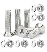 100-Pack Screw and Nut Set for D-Series Panel Mount with Custom Nylon Washer, 304 Stainless Steel...