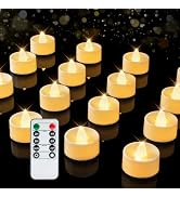 BEICHI 12Pcs Flameless LED Tea Lights with Remote &amp; Timer,Ivory Base,400Hrs | Flickering TeaLight...