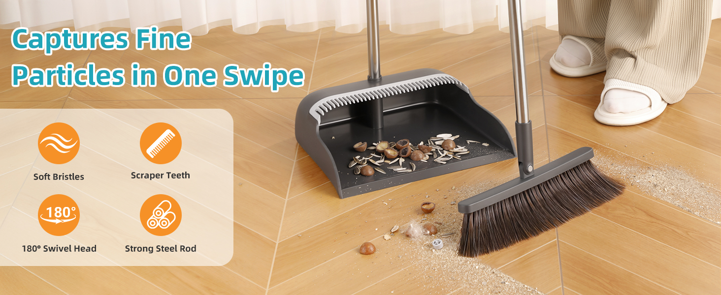 broom with dustpan combo set