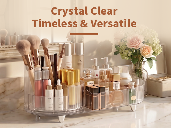 Rotating Makeup Caddy Organizer Vanity Skincare Brush Eyeshadow Lipstick Counter Desk Organization