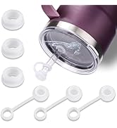 AIERSA 3Pcs Spill Stopper for YETI Cup Straw Lid, and 3Pcs Straw Cover Cap Toppers Suitable for Y...