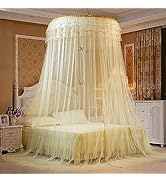 Akozon Breathable Round Canopy Breathable Round Canopy Lace Princ Style Net Bed Curtain Netting (#4)