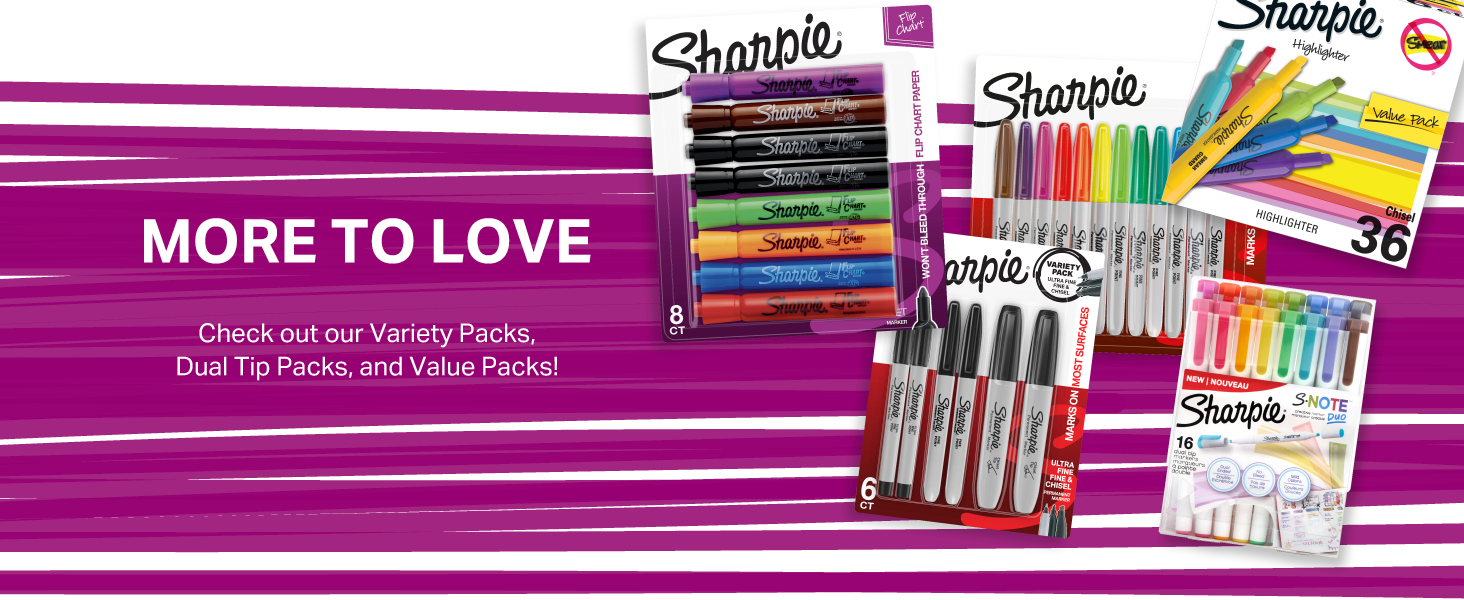 more to love purple sharpie packs value highlighters fine tip creative write draw office supplies