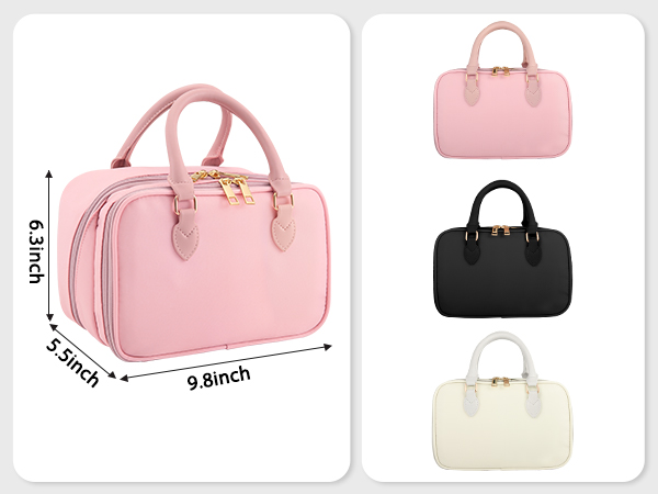 Travel Makeup Bag for Women Fashion Large Capacity Pouch Open Flat Cosmetic Portable Organizer