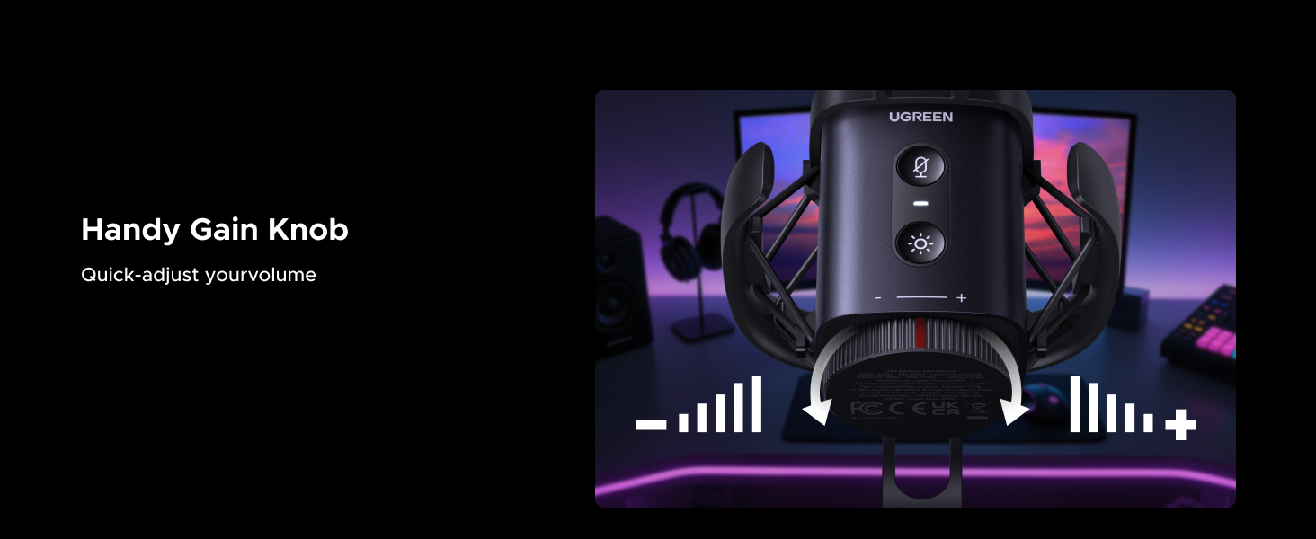 microphone with gain control knob