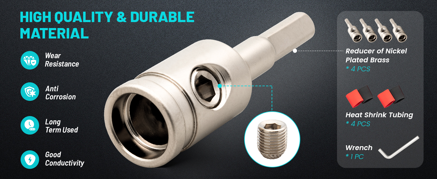 Made of High Quality &amp; Sturdy Material.Brass with Nickel Plated for amp connects